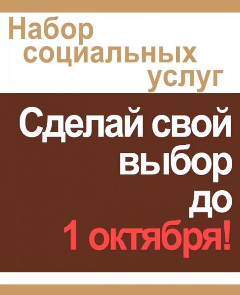 До 1 октября нужно определиться с порядком предоставления набора социальных услуг на 2020 год