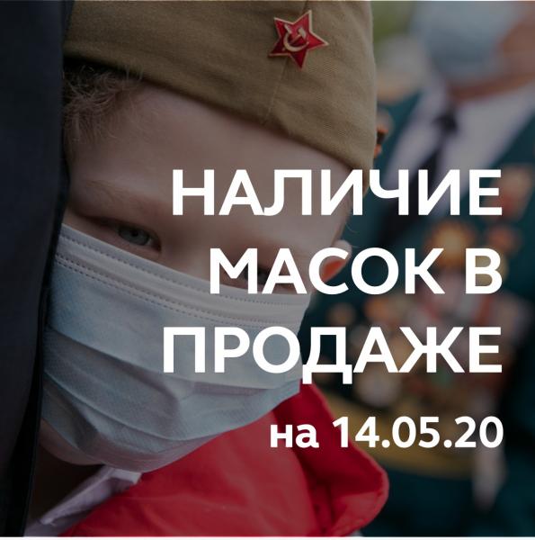 Информация о наличии медицинских масок в продаже на 14 мая 2020 года