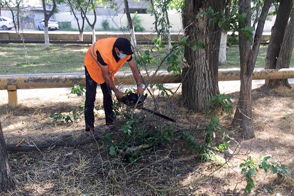 В Кизилюрте осужденные занялись санитарной уборкой города