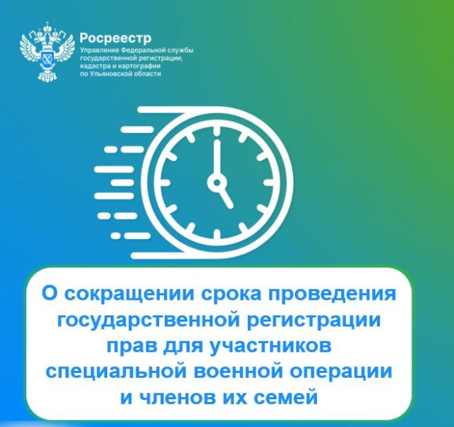 О сокращении срока проведения государственной регистрации прав для участников специальной военной операции и членов их семей