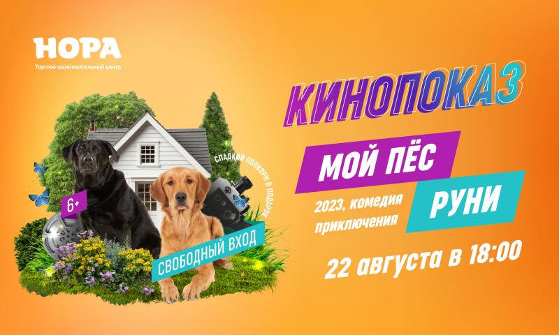 Вечерний кинопоказ в ТРЦ «Нора»: фильм «Мой пёс Руни»