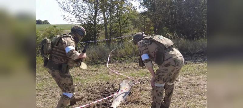 Инженеры Росгвардии обезвредили неразорвавшийся кассетный боеприпас вблизи Курской АЭС