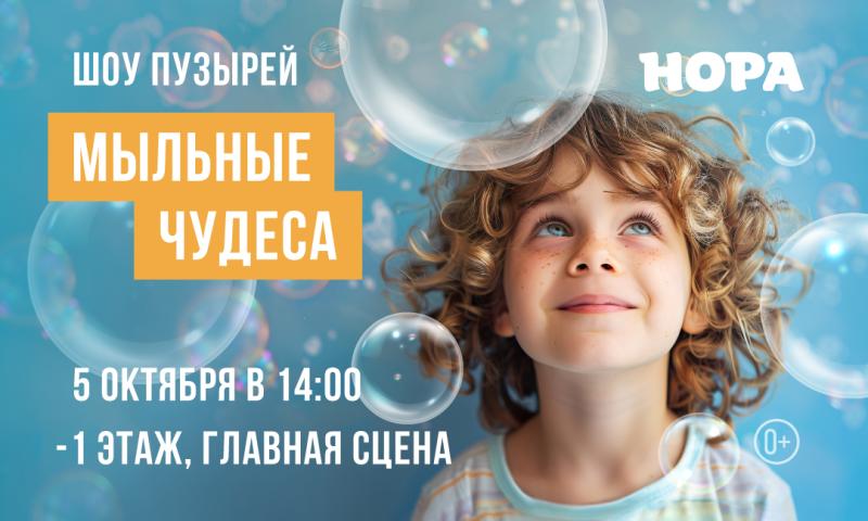 Шоу «Мыльные чудеса» для всей семьи в ТРЦ «Нора»