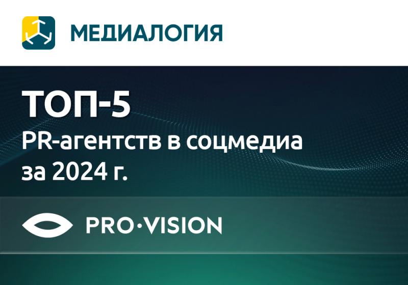 Pro-Vision – в топ-5 PR-агентств в соцмедиа по версии «Медиалогии»