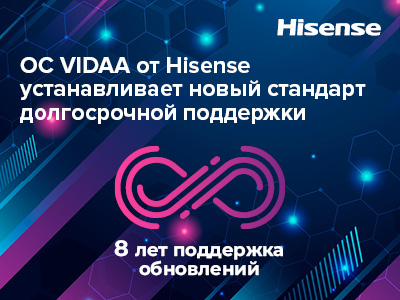 ОС VIDAA от Hisense устанавливает новый стандарт долгосрочной поддержки