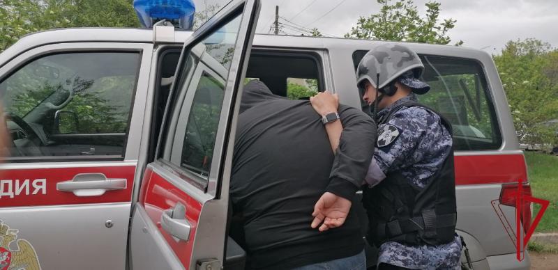 Водителя задержали росгвардейцы в нетрезвом виде после столкновения с бордюром в Биробиджане