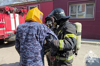 В филиале вневедомственной охраны Росгвардии прошли межведомственные пожарно-тактические учения